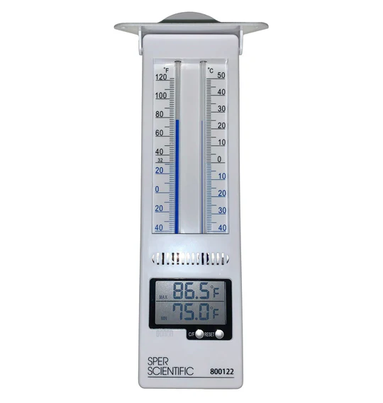 Min-Max Digital/Analog Thermometer - Mercury Free - Controls